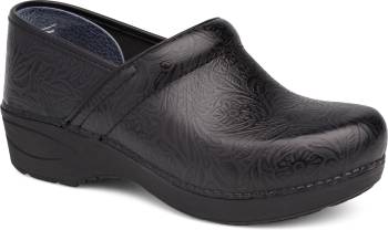 Zapato de trabajo estilo zueco, sin cordones, antideslizante, con puntera blanda, color negro o con grabado floral, Dansko DK3950360202 XP 2.0, para mujer