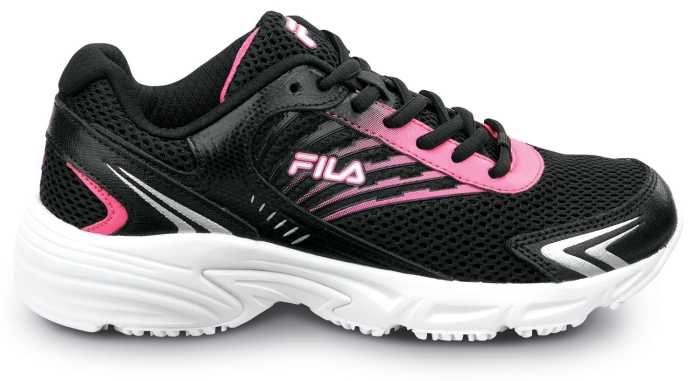 alternate view #2 of: Zapato de trabajo deportivo bajo, antideslizante, color negro/rosa/plata metalizado, FILA FIL680011 Memory Starform SR, para mujer
