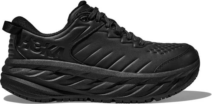 alternate view #2 of: Zapato de trabajo deportivo ancho antideslizante con puntera blanda, negro, de mujer, HOKA HO1129351BBLC Bondi SR