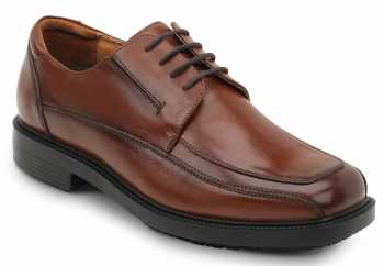 Zapato de trabajo con puntera blanda, antideslizante MaxTRAX, estilo de vestir, marrón, de hombre, SR Max SRM3050 Manhattan