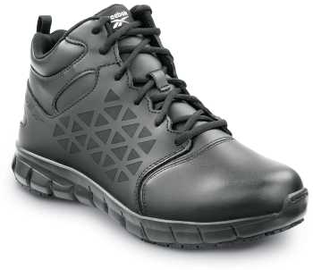 Zapato de trabajo con puntera blanda, antideslizante MaxTRAX, estilo atlético medio, negro, de hombre, Reebok Work SRB3204 Sublite Cushion Work