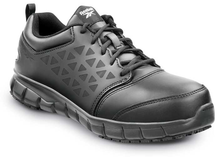 view #1 of: Reebok Work SRB3206 Sublite Cushion Work, Men's, Black, Athletic Style, Composite Toe, EH, MaxTRAX Slip Resistant, Work Shoe