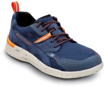 Zapato de trabajo atlÒtico antideslizante MaxTRAX, EH, con puntera de material compuesto, azul marino/naranja, de hombre Rockport Works SRK4573 truFLEX Fly Blucher Work