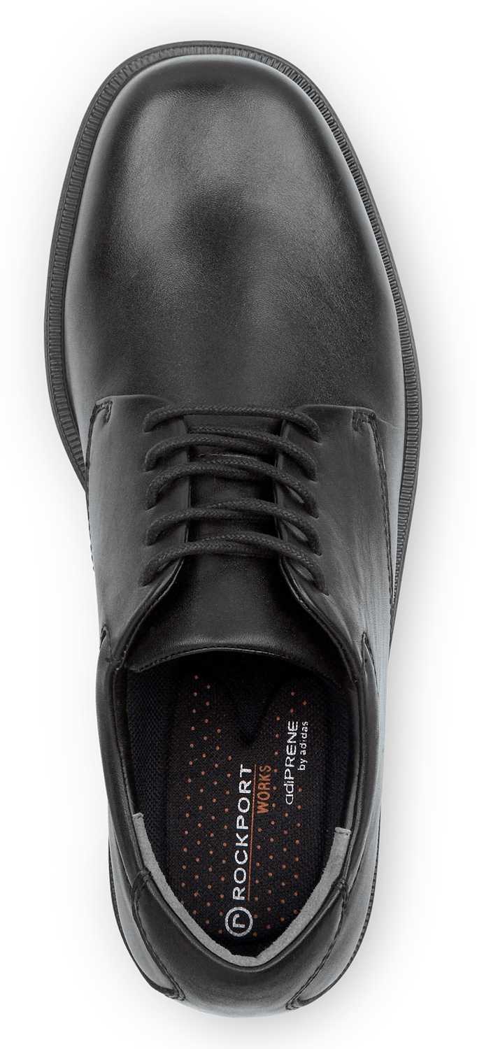alternate view #4 of: Zapato de trabajo con puntera blanda antideslizante MaxTRAX, estilo de vestir, negro, Huron, de hombre Rockport Works SRK6585