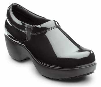 Zapato de trabajo antideslizante con puntera blanda MaxTRAX, estilo zueco, borgoña, de charol negro, SR Max SRM133 Geneva