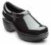 SR Max SRM133 Geneva Black Patent, Women's, Clog Style Slip Resistant Soft Toe Work Shoe