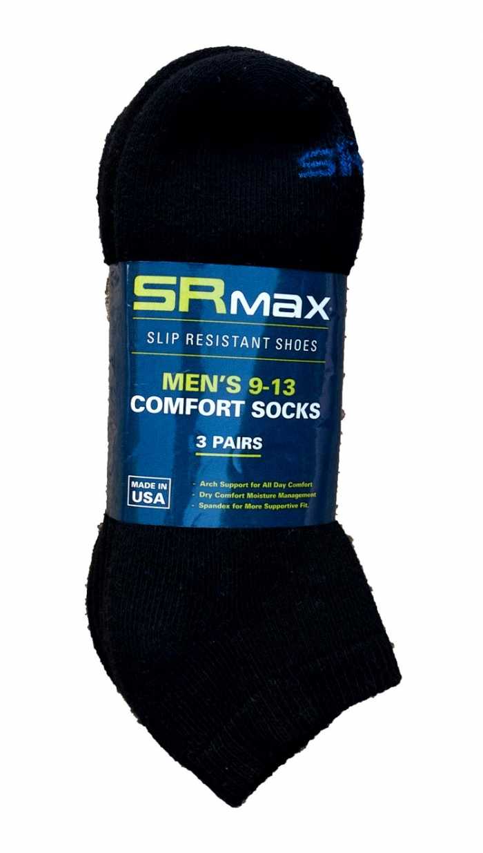 alternate view #2 of: SR Max SRM5214CBLK Mens Black Comfort Low Cut Socks - 3 Pair Pack