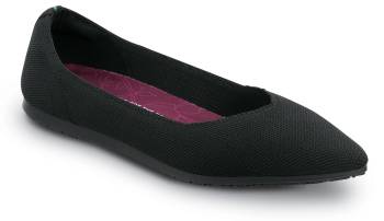 Zapato de trabajo con puntera blanda, antideslizante MaxTRAX, estilo de vestir plano, negro, de mujer, SR Max SRM591 Albright