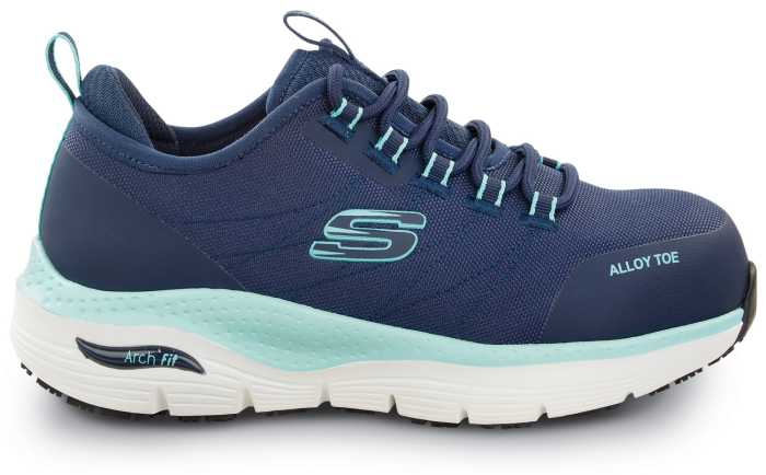 alternate view #2 of: SKECHERS Work Arch Fit SSK108097NVAQ Sadie, Women's, Navy Aqua, Athletic Style, Alloy Toe, EH, MaxTRAX Slip Resistant, Work Shoe