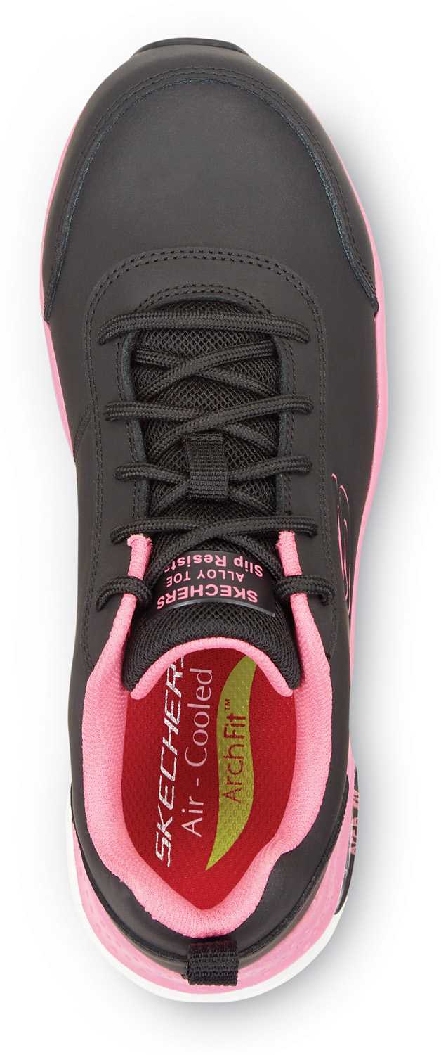 alternate view #4 of: SKECHERS Work Arch Fit SSK108098BKPK Reagan, Women's, Black/Pink, Athletic Style, Alloy Toe, EH, MaxTRAX Slip Resistant, Work Shoe