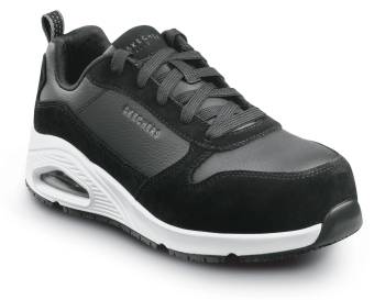 Zapato de trabajo, deportivo bajo, antideslizante MaxTRAX, EH, con puntera de material compuesto, negro/blanco, para mujer, SKECHERS Work SSK108192BKW Luna