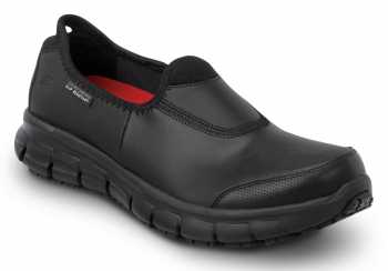 SKECHERS Work SSK401BLK Lauren Women's Black Slip On Oxford Soft Toe Slip Resistant