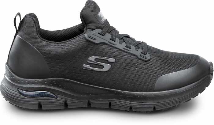 alternate view #2 of: SKECHERS Work Arch Fit SSK8037BLK Charles, Men's, Black, Slip On Athletic Style, Alloy Toe, MaxTRAX Slip Resistant, Work Shoe