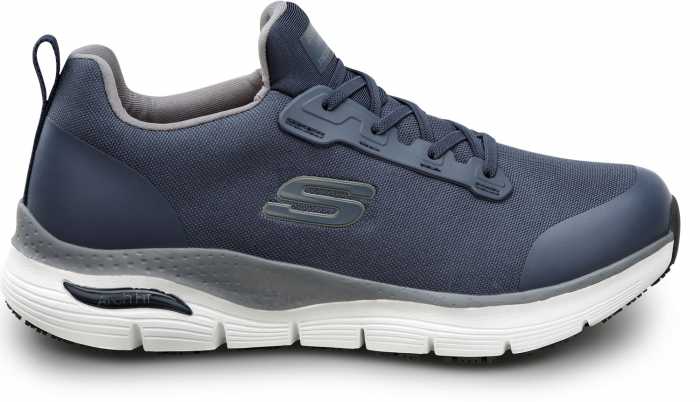 alternate view #2 of: SKECHERS Work Arch Fit SSK8038NVY Jake, Men's, Navy, Slip On Athletic Style, MaxTRAX Slip Resistant, Soft Toe Work Shoe