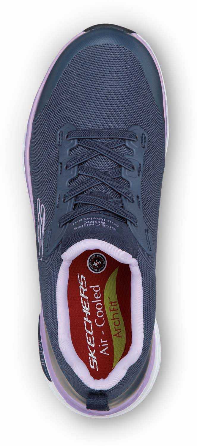 alternate view #4 of: SKECHERS Work Arch Fit SSK8436NVY Leslie, Women's, Navy, Slip On Athletic Style, Alloy Toe, MaxTRAX Slip Resistant, Work Shoe