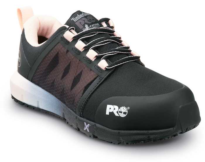 view #1 of: Zapato de trabajo EH negro/rosa pop, con puntera de material compuesto, MaxTRAX antideslizante, de mujer Timberland PRO STMA44B9 Radius